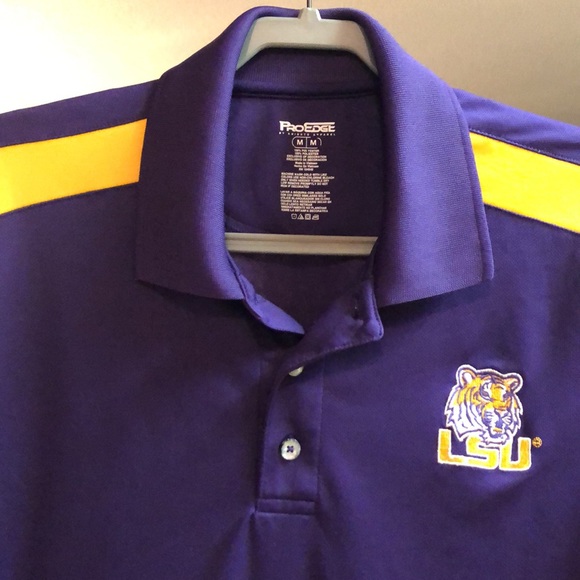LSU POLO Tiger Logo Purple & Gold ~Medium - Picture 3 of 10